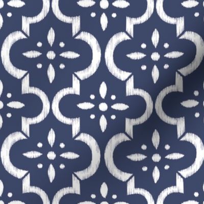 Navy Ikat Moroccan Flower