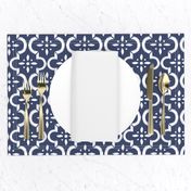 Navy Ikat Moroccan Flower