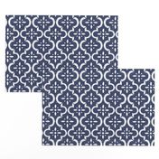 Navy Ikat Moroccan Flower