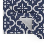 Navy Ikat Moroccan Flower