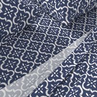 Navy Ikat Moroccan Flower