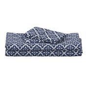 Navy Ikat Moroccan Flower