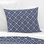 Navy Ikat Moroccan Flower