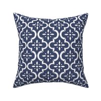 Navy Ikat Moroccan Flower