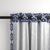 Navy Ikat Moroccan Flower