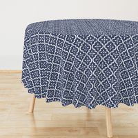 Navy Ikat Moroccan Flower