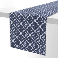 Navy Ikat Moroccan Flower