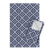 Navy Ikat Moroccan Flower