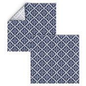 Navy Ikat Moroccan Flower