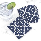 Navy Ikat Moroccan Flower