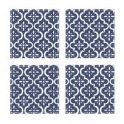 Navy Ikat Moroccan Flower