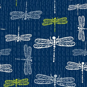 Dragonflies Navy Lime
