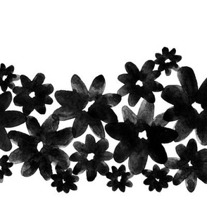 daisies in stripes – black white