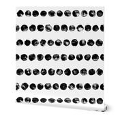 watercolor dots stripes – black white