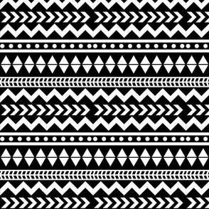 Tribal - White on Black