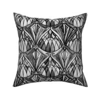 Black and Charcoal Grey Art Deco Pattern