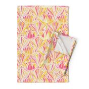 Hot Pink, Peach and Orange Art Deco Pattern