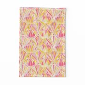 Hot Pink, Peach and Orange Art Deco Pattern