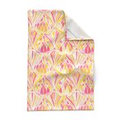 Hot Pink, Peach and Orange Art Deco Pattern