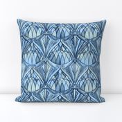 Navy, Blue and Grey Art Deco Pattern