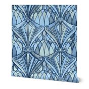 Navy, Blue and Grey Art Deco Pattern