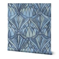 Navy, Blue and Grey Art Deco Pattern