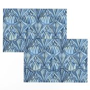 Navy, Blue and Grey Art Deco Pattern