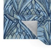 Navy, Blue and Grey Art Deco Pattern