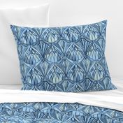 Navy, Blue and Grey Art Deco Pattern