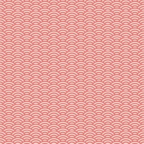 mini scallops in coral on pink