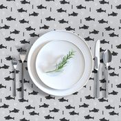 Cool gray geometric baby shark australian theme fish illustration in scandinavian gender neutral colors for kids