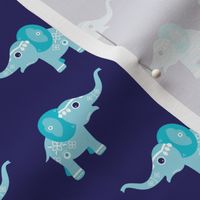 Adorable blue baby elephant illustration oriental arabic theme pattern for boys