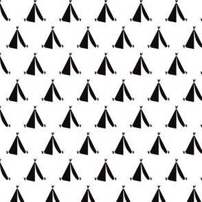 geometric black and white teepee camping tent print
