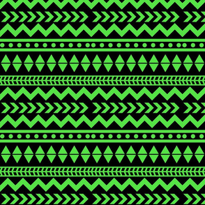 Tribal - Neon Green on Black