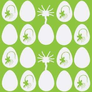 Mini alien eggs and facehuggers-acid green