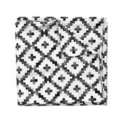 Watercolor Diamond Chevron - Black & White