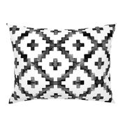 Watercolor Diamond Chevron - Black & White