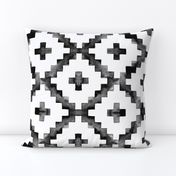 Watercolor Diamond Chevron - Black & White