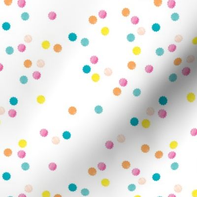 Colorful geometric round sprinkles and confetti birthday theme abstract watercolor detailed pattern