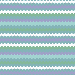 Larger Ribbon Waves in Blues, Purples & Greens