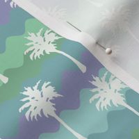 Ribbon Waves with White Palm Trees