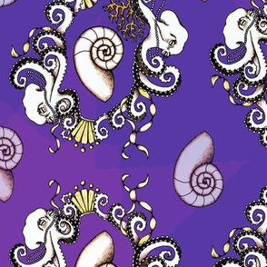 Rococo Octopi in purple