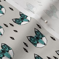 fox // geometric fox head kids geometric boys grey and blue nursery baby