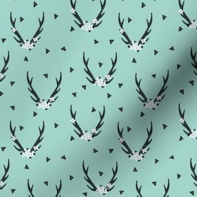 antlers // flowers girls triangle mint antlers kids baby 