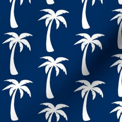 large NAVY palm Trees - deep blue