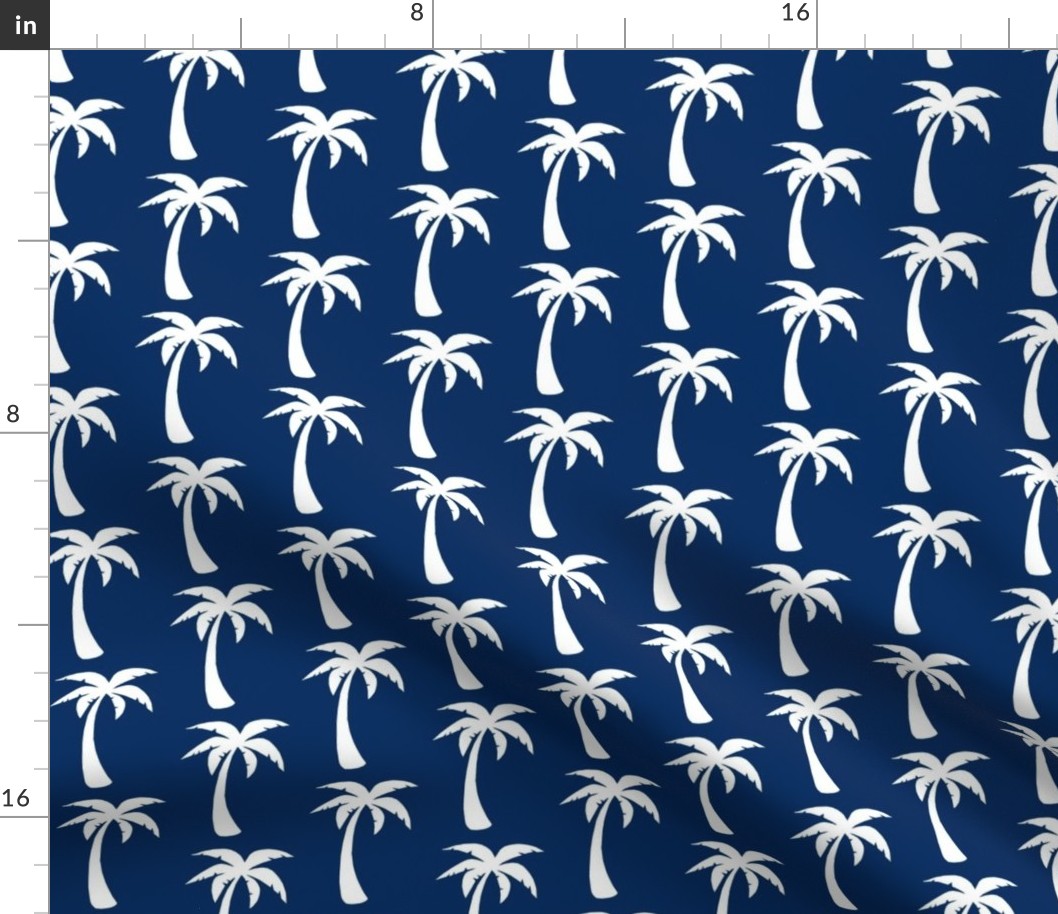 large NAVY palm Trees - deep blue