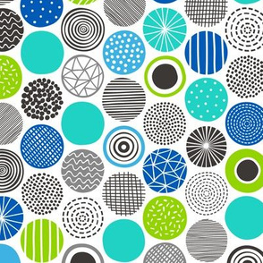 Dots Geometric Abstract Pattern Blue Mint