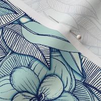 Teal Magnolias – a hand drawn pattern 