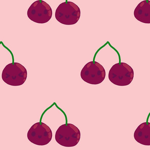 cherries smiling - pink