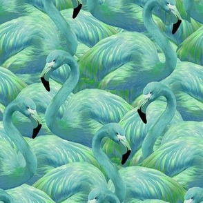 Half Scale Flamingo Fever in Blue and Green